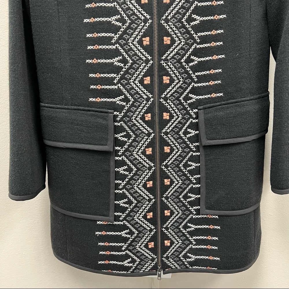 Nanette Lepore Zip Up Tribal Lined Coat - Picture 4 of 12